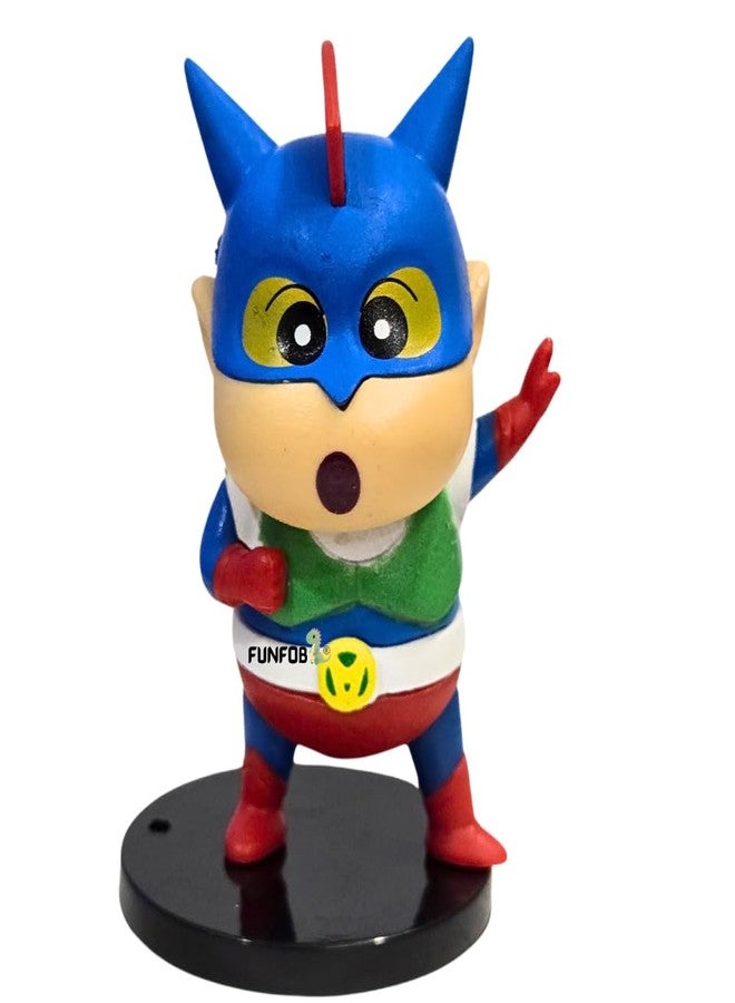 FUNFOB Shinchan Action Figure Toy Height -8cm Collectible PVC Multicolour (Action Kamen Dress) - Image 1